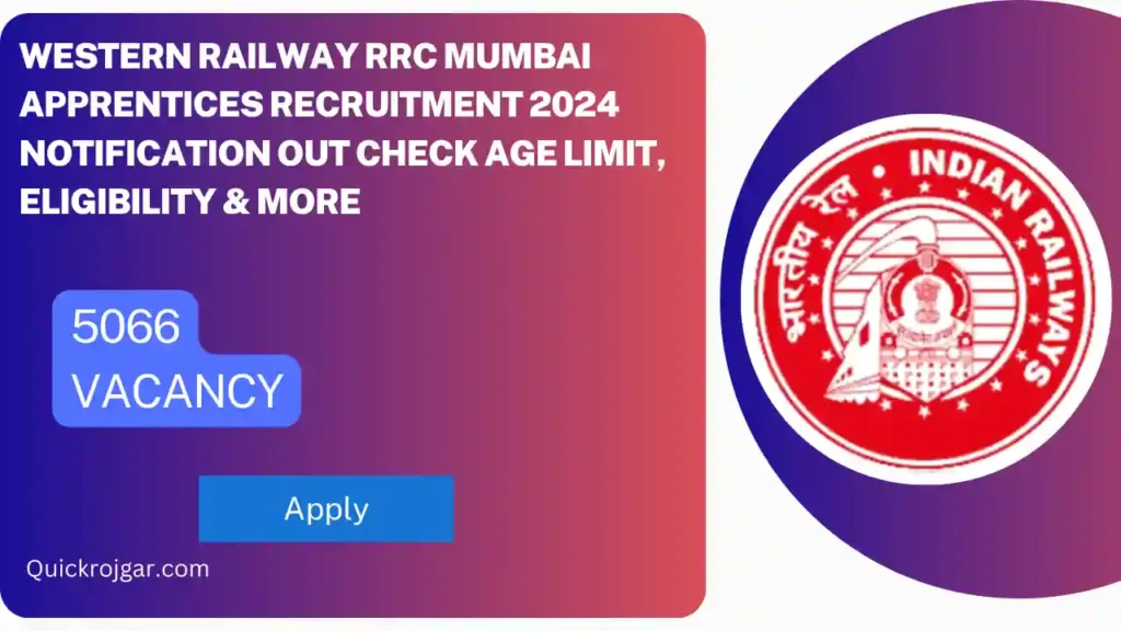 Western Railway RRC Mumbai Apprentice Recruitment 2024