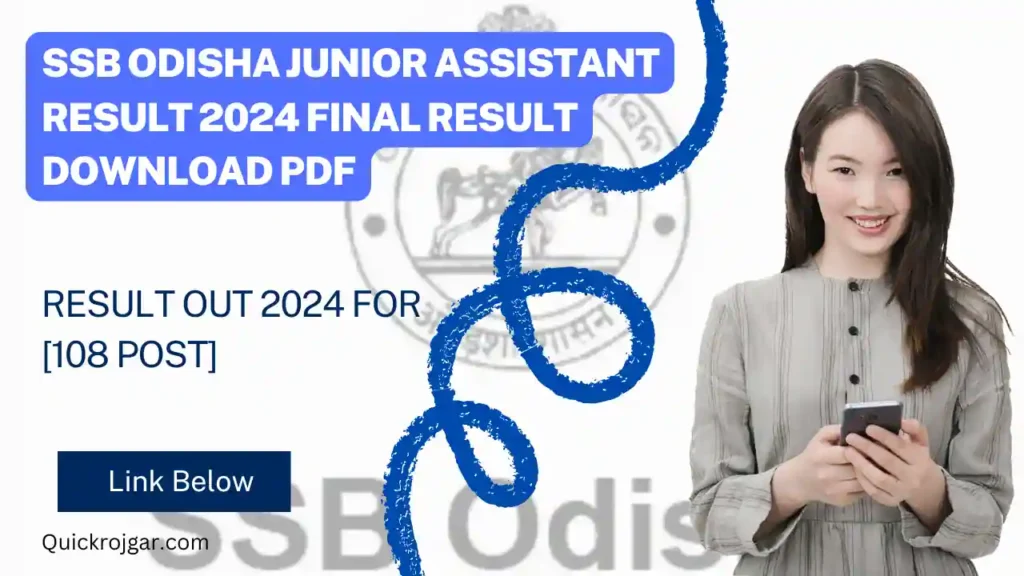 SSB Odisha Junior Assistant Result Out 2024