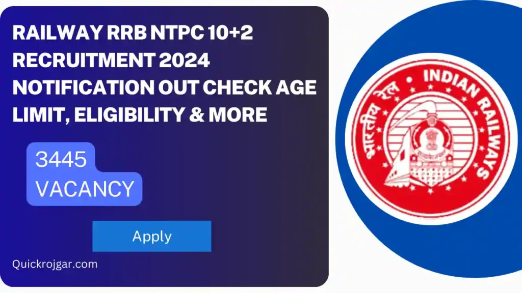 Railway RRB NTPC 10+2 Recruitment 2024