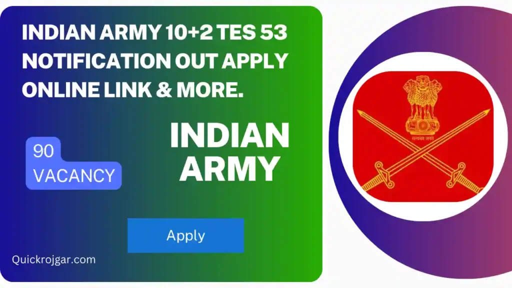 Indian Army 10+2 TES 53 Notification