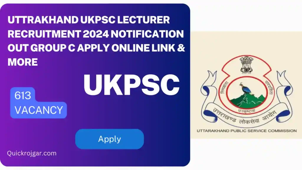 UKPSC Lecturer Recruitment 2024