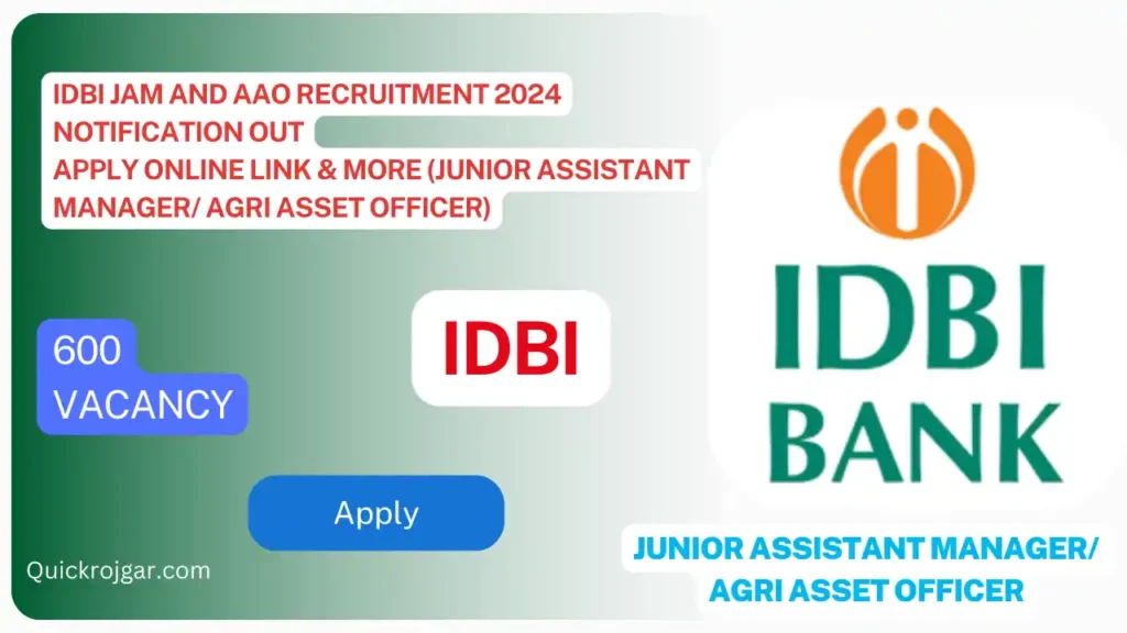 IDBI JAM and AAO Recruitment