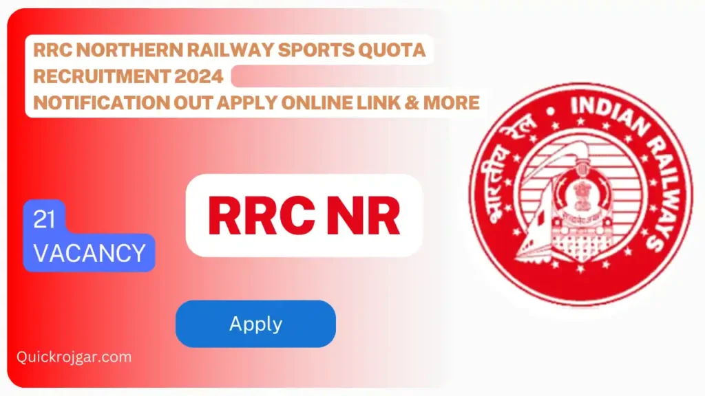 RRC Northern Railway Sports Quota Recruitment 2024 Notification Out