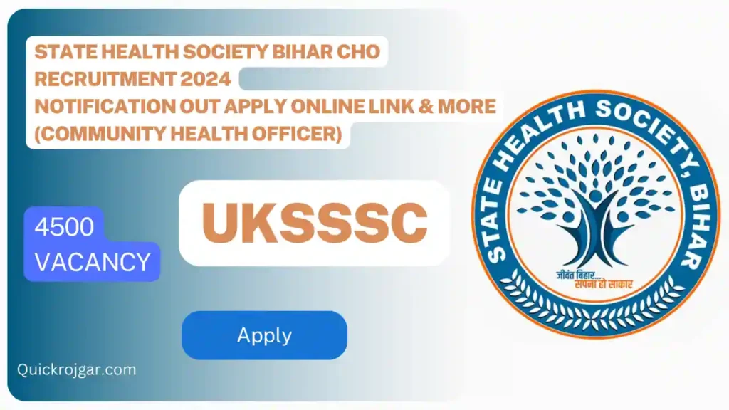 State Health Society Bihar CHO Recruitment 2024